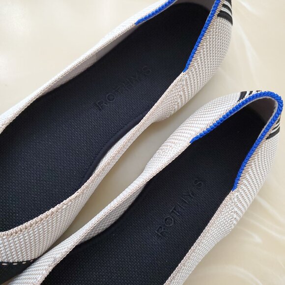 Rothy’s The Tuxedo Square Toe Color-block Flat Slip On Shoe Size 9.5 - Picture 9 of 14